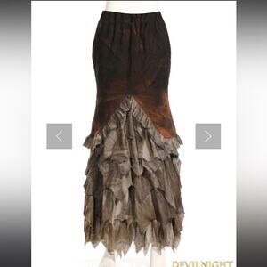 Grunge fishtail maxi skirt